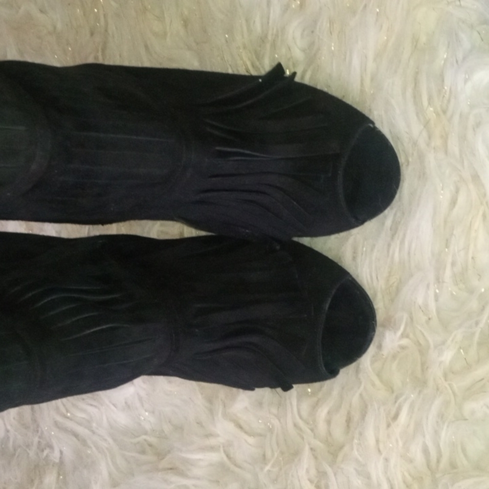 Gucci black Becky suede Heels gladiator boots - Picture 9 of 16
